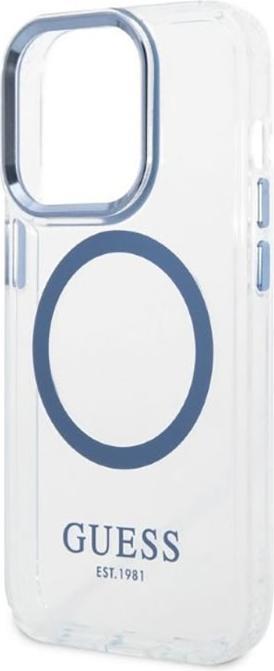Immagine prodotto Guess GUHMP14LHTRMB Custodia rigida per iPhone 14 Pro 6.1" niebieski/blu Profilo in metallo Magsafe (Apple iPhone 14 Pro)