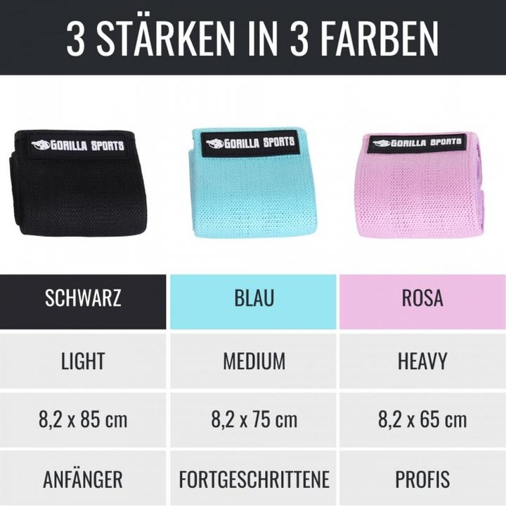 Valori nutrizionali e ingredienti Gorilla Sports Banda dell'anca (0.85 m, Strong, Medio, Light)