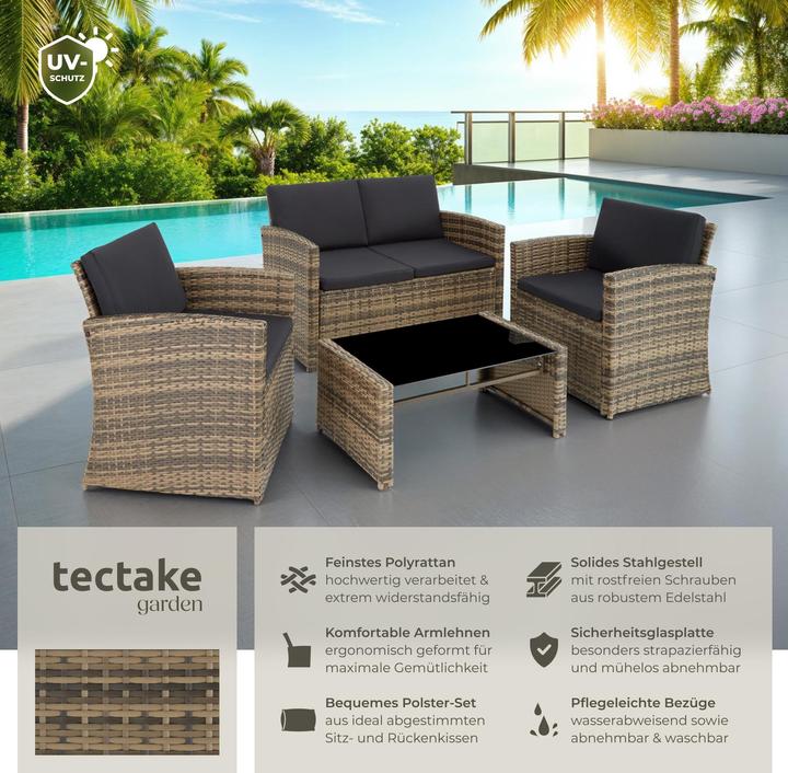 Produktbild tectake Rattan Lounge Lucca