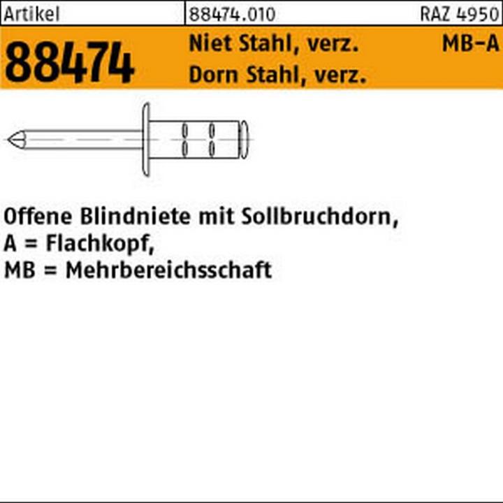 Image du produit Gesipa Rivets aveugles acier/acier 3.2x8 mm PolyGrip Pack de 1000 pièces