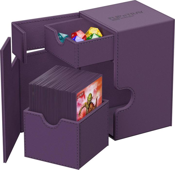 Actual product image Ultimate Guard Card Box Flip'n'Tray XenoSkin Monocolor 100+ Purple