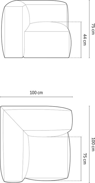 Actual product image Micadoni Modul, "Martina", 1 Seat, 100x100x75 Made in Europe (2 person sofa, 3-seater, 4-seater)