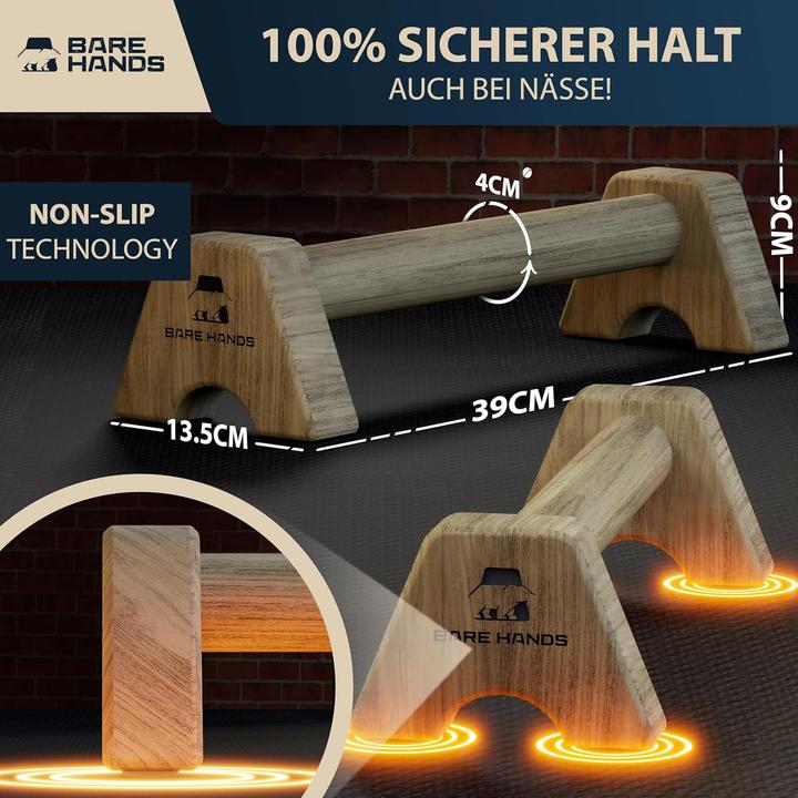 Actual product image Bare Hands Wooden push-up grips for calisthenics