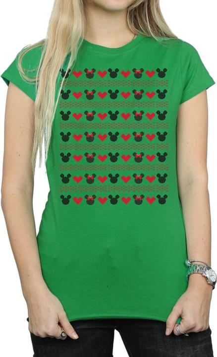 Immagine prodotto Disney Mickey And Minnie Christmas Hearts Maglietta Donna (M)