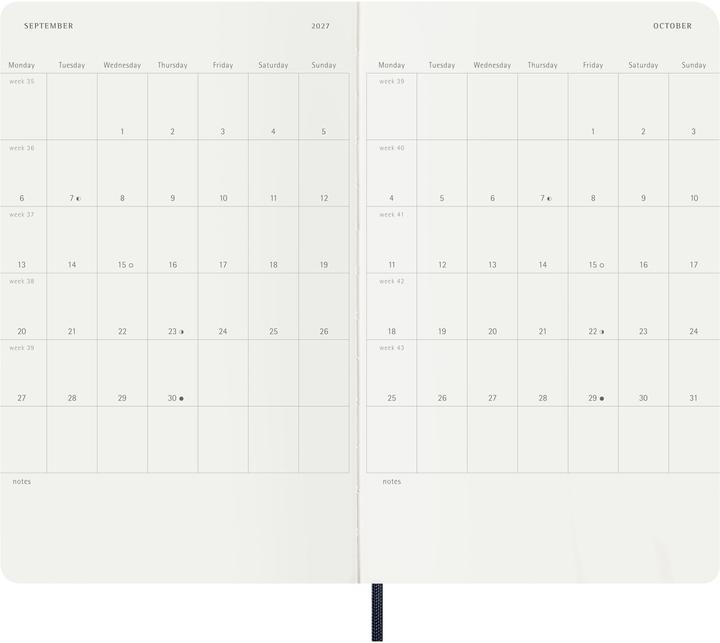 Produktbild Moleskine Tageskalender L/A5 Saphir 2027 (A5, 1 Tag / 1 Seite)