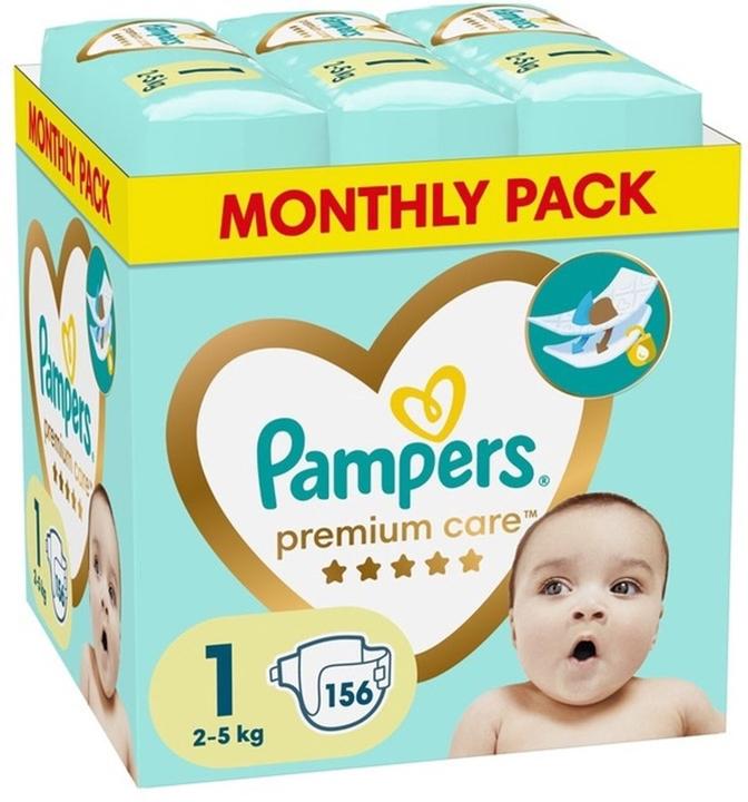 Produktbild Pampers Premium Care (Gr. 1, Monatsbox, 156 Stk.)
