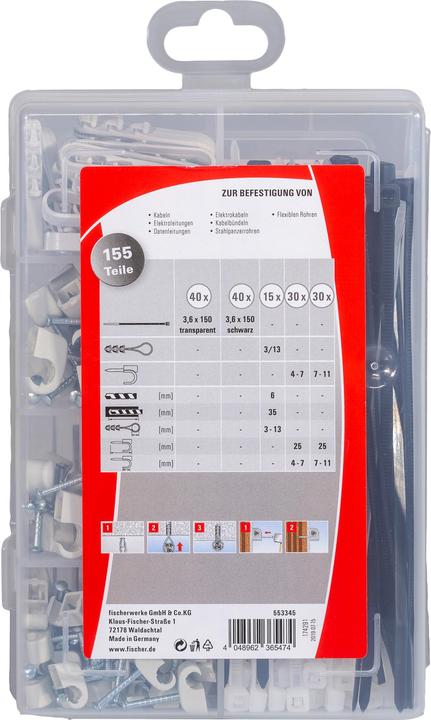 Actual product image Fischer Master Box Electric (Plastic cable ties, 150 mm, 155 pcs.)
