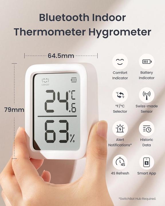Produktbild SwitchBot 3-teiliges Thermo-Hygrometer Set mit Datenspeicherung