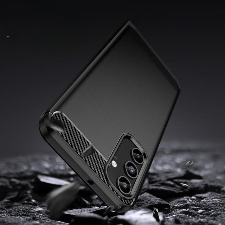 Produktbild Cover-Discount Galaxy A15 - Metall Carbon Look Hülle schwarz (Samsung Galaxy A15)