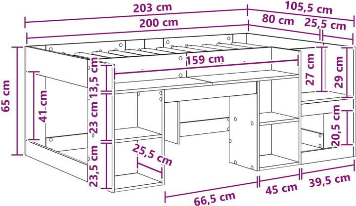 Produktbild vidaXL Bettrahmen (80 x 200 cm)