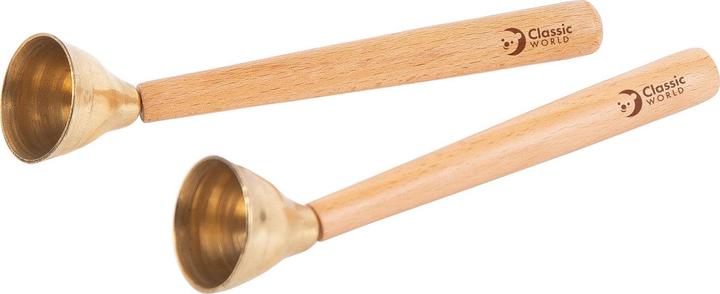 Image du produit Classic World Cloche à main en bois, 2 pièces.
