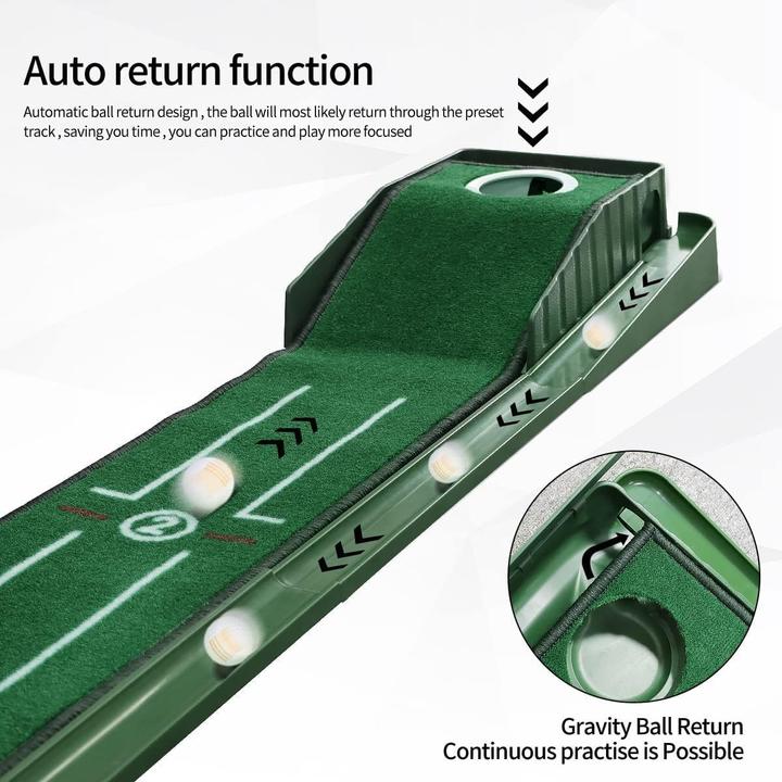 Image du produit Huaen Golf Putting Matte mit Auto Return 2,6 m