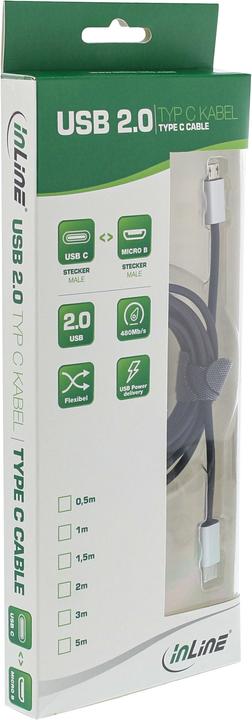 Productafbeelding InLine USB C - USB Micro B (0.50 m, USB 2.0)