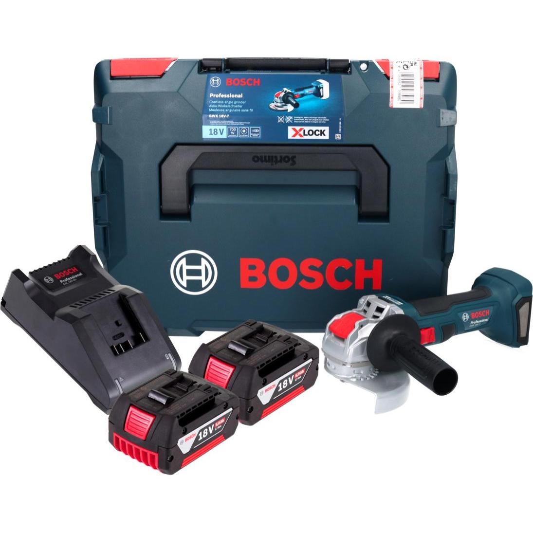 Thumbnail - Bosch Professional, Winkelschleifer, Bosch GWX 18V-7 Professional Akku Winkelschleifer 18 V 125 mm Brushless X-LOCK + 2x...