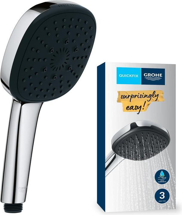 Produktbild Grohe Vitalio Comfort 110 QuickFix Handbrause, intelligente Strahlumstellung, wassersparend, 3 Strahlarten (3 Strahlarten, 7.40 l/min)