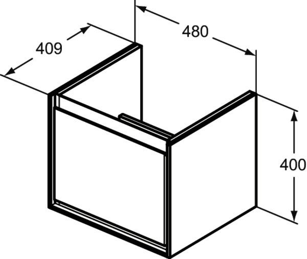 Produktbild Ideal Standard IDS Waschtischunterschrank CONNECT AIR 485mm f Cube Air 550mm Pinie h Dek / b. (48 x 41 x 40 cm)
