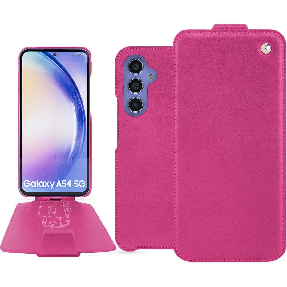 Noreve Lederschutzhülle vertikal (Samsung Galaxy A54 5G), Smartphone Hülle, Rosa