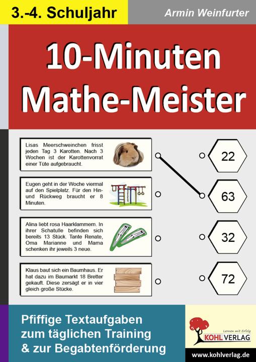 Produktbild 10-Minuten-Mathe-Meister Pfiffige Textaufgaben zum täglichen Training (Deutsch, Armin Weinfurter, 2010)