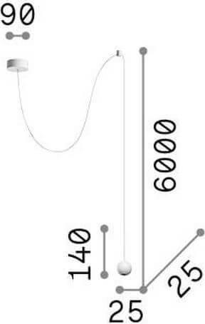 Produktbild Ideal lux ARCHIMEDE LED Pendelleuchte 4W ⌀90mm Schwarz warmweiss 328355 (250 lm)