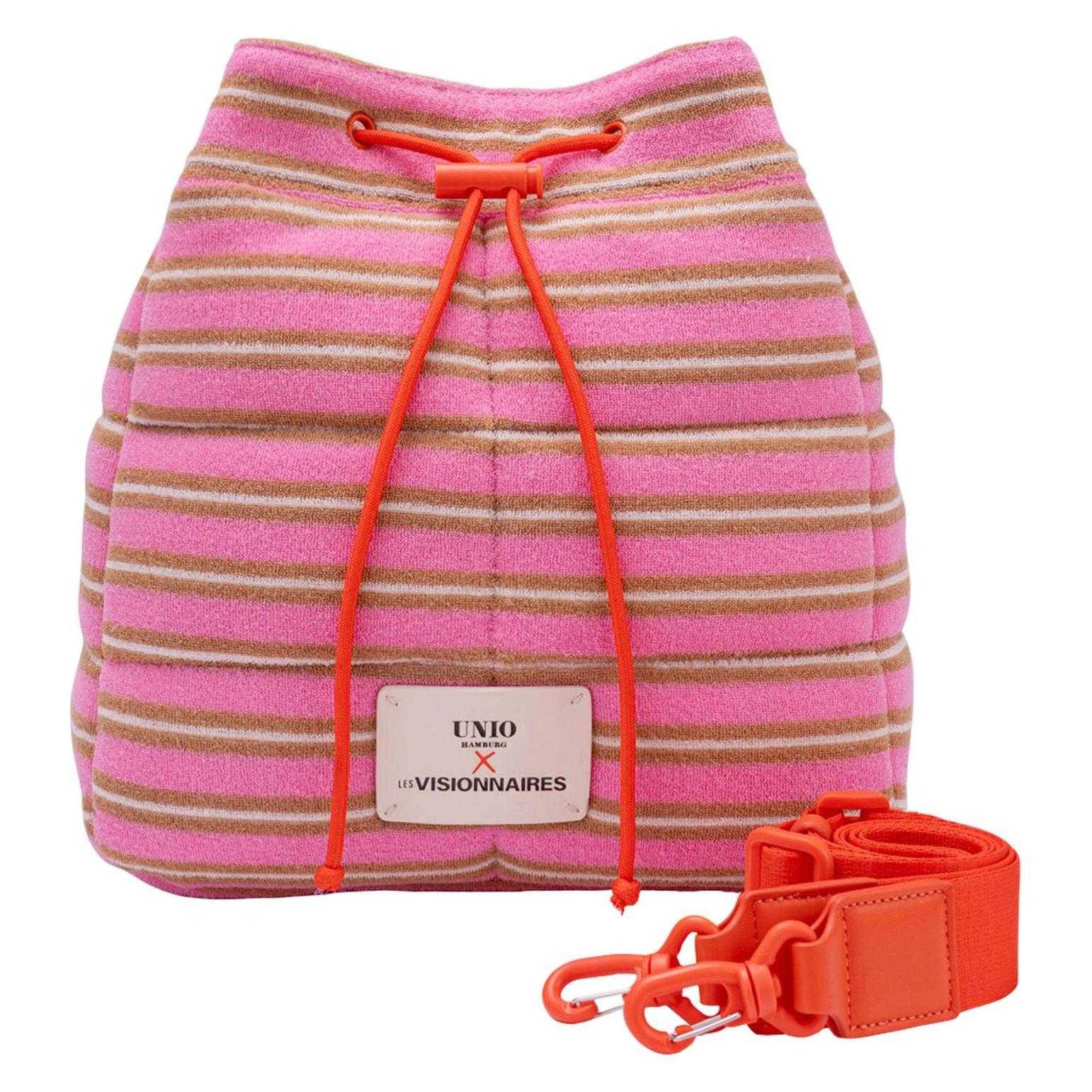 Unio Hamburg, Damen, Handtasche, Frottee Unio Chiba, Weiss, Braun, Pink