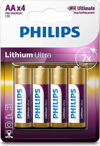 Image du produit Philips Lithium Ultra FR6LB4A - Pile 4 x type AA (4 pcs, AA)