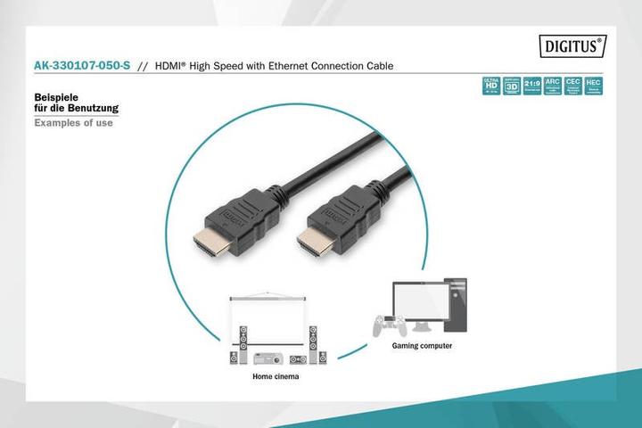 Produktbild Digitus HDMI (Typ A) — HDMI (Typ A) (5 m, HDMI, 1.4)