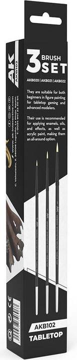 Produktbild AK Interactive TABLETOP SYNTETHIC BRUSHES SET (3 brushes)