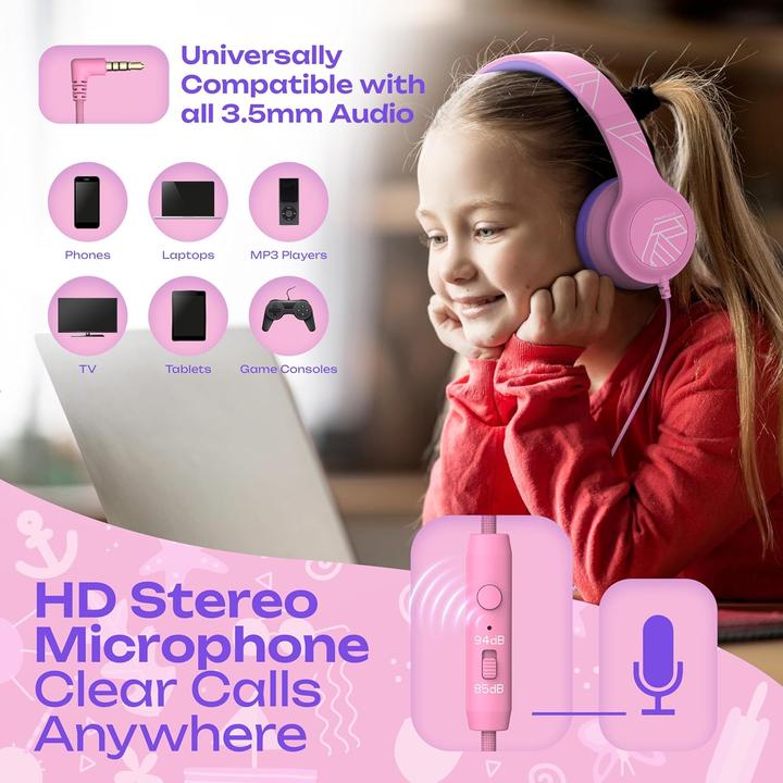 Immagine prodotto PowerLocus PLED Kinderkopfhörer kabelgebunden pink