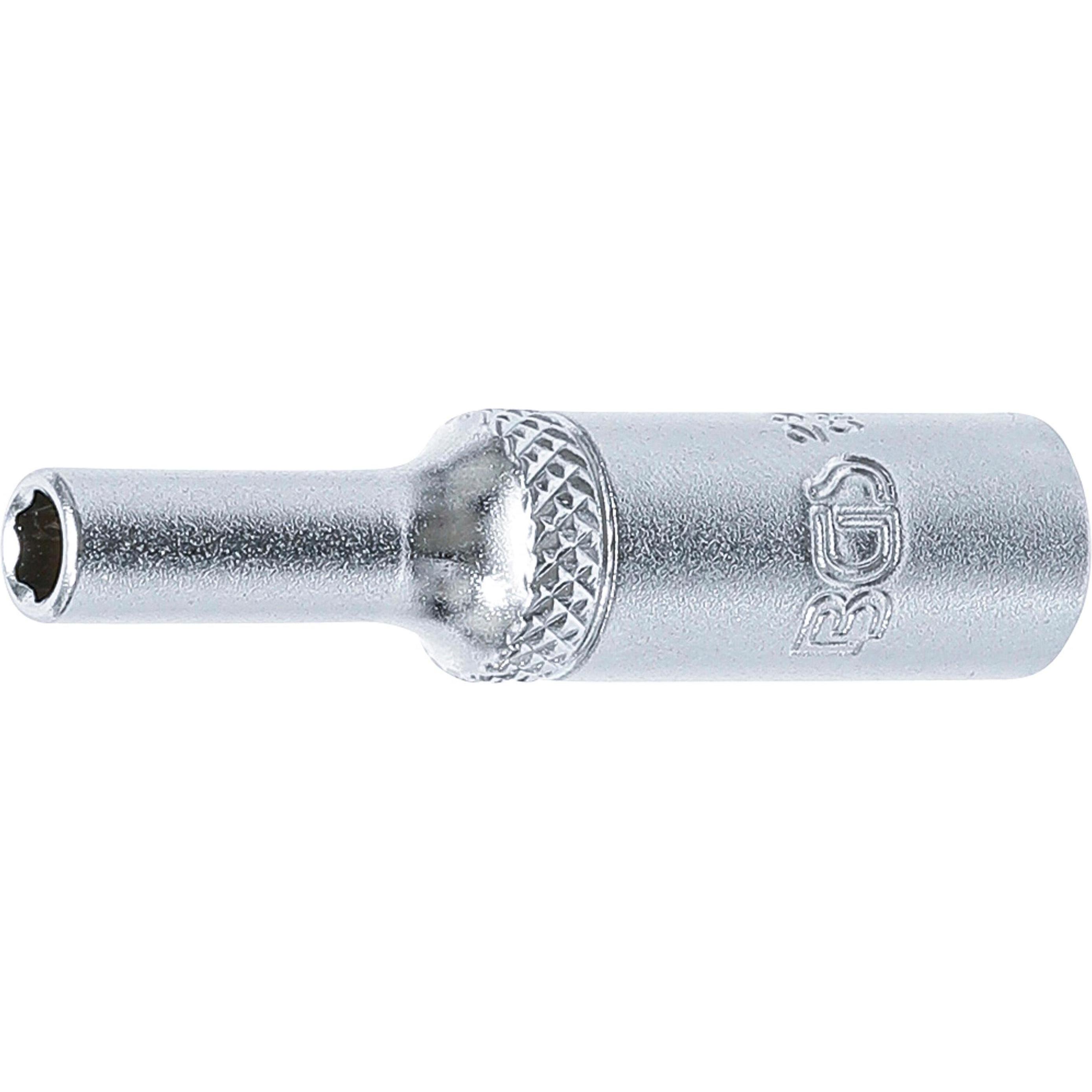 BGS, Steckschlüssel + Stecknuss, Steckschlüssel-Einsatz Super Lock, tief Antrieb Innenvierkant 6,3 mm (1/4") SW 4 mm (4 ...