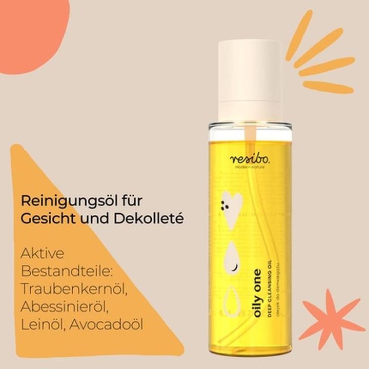 Produktbild Resibo Oily One Cleansing Oil Naturkosmetik Gesichtsreinigung Gesichtsöl Porenreiniger Mitesserentfernung (Reinigungsöl, 100 ml)