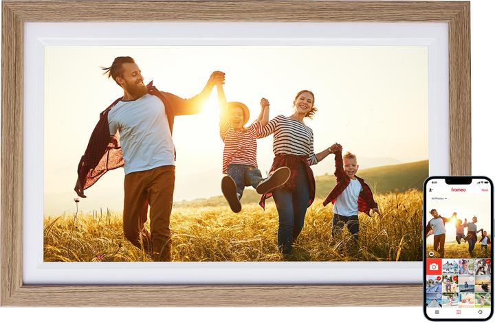 Rollei Digitaler Bilderrahmen Smart Frame WiFi 152 Holzoptik Eiche (15.60", 1920 x 1080 pixels)