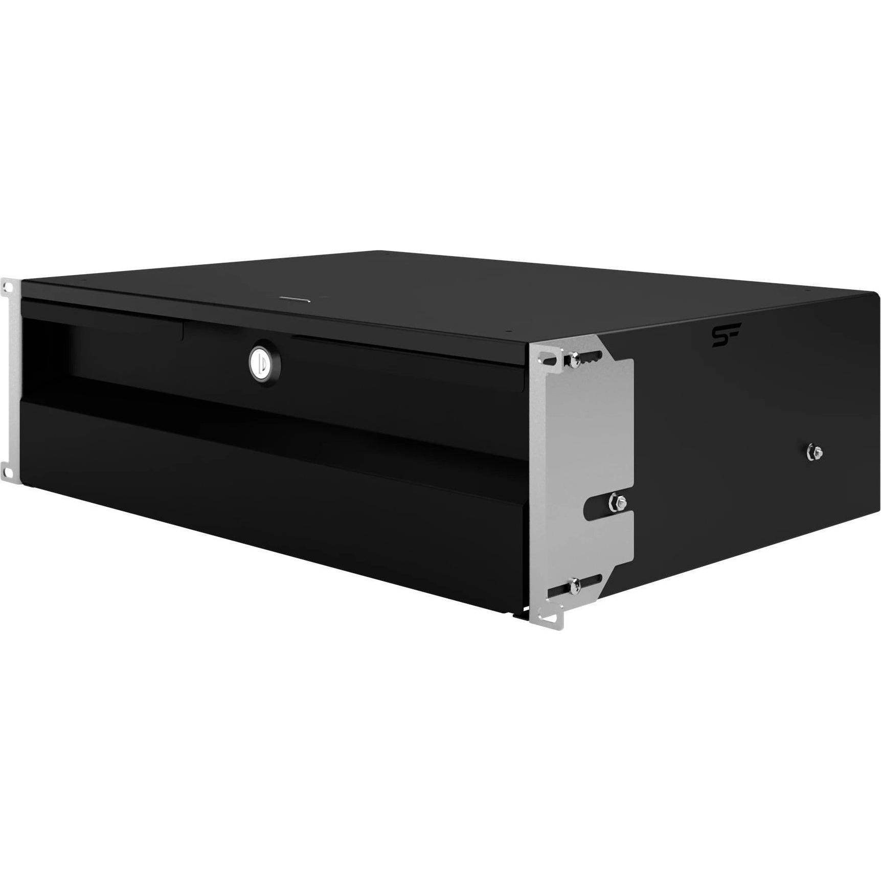 Stalflex Szuflada zamkiem do szafy RACK 19 3U 320mm czarna na narzędzia, sprzęt i dokumenty, Accessori per armadio rack, Nero