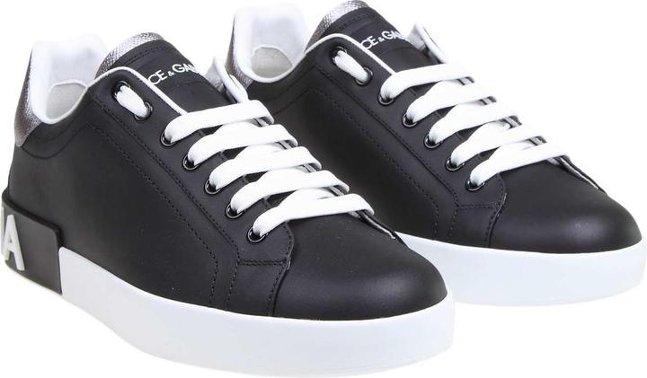 Actual product image Dolce & Gabbana portofino sneakers in black nappa calfskin (39)