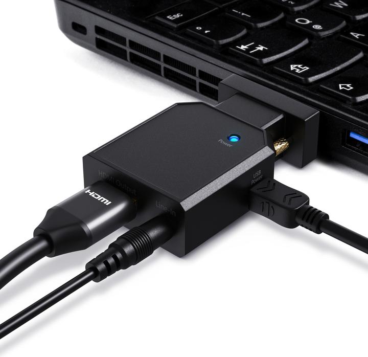 Immagine prodotto CSL Adattatore da VGA a HDMI con audio + VGA + USB, convertitore da VGA a HDMI per PC, laptop e TV (HDMI, 7.60 cm)