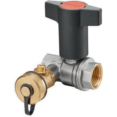 Oventrop, Accessori per installazione sanitaria, OV Valvola a sfera con maniglia a T Optibal PN 16 MS con scarico DN 32 1 1/4inch