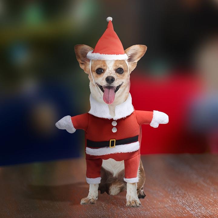 Immagine prodotto Alopini Tuta invernale da Babbo Natale per animali domestici con cappello, calda giacca Onesie per cani (XL, Cappotto per cani)