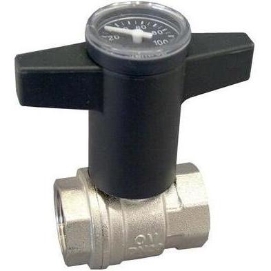 Oventrop, Accessori per installazione sanitaria, OV Valvola a sfera con maniglia a levetta Optibal PN 16, con termometro DN 50 2inch
