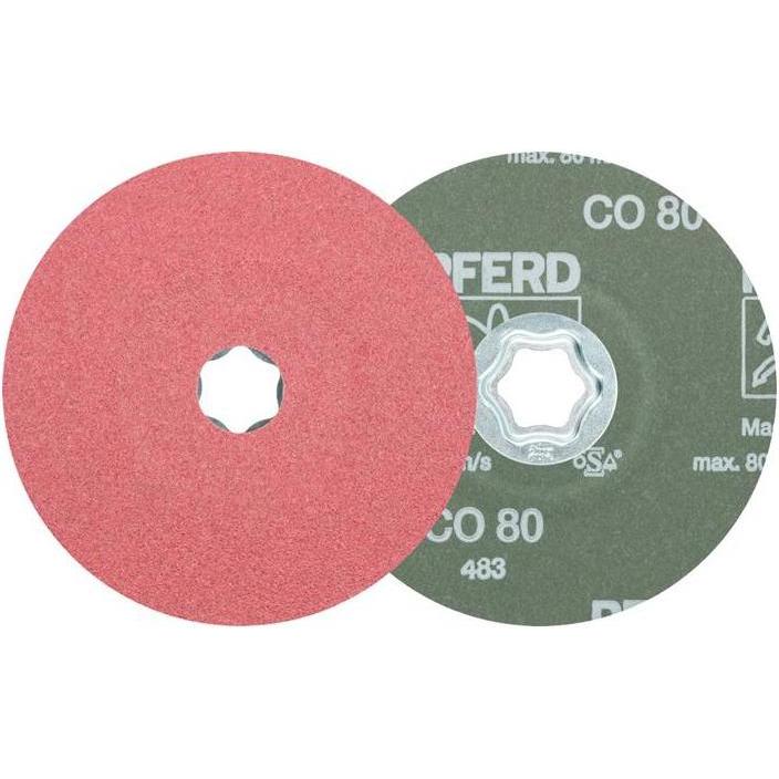 Pferd, Schleifmittel, Fiberscheibe COMBICLICK CO Ø 125 mm Körnung 80 Stahl, Guss, Aluminium Keramikkorn (80)