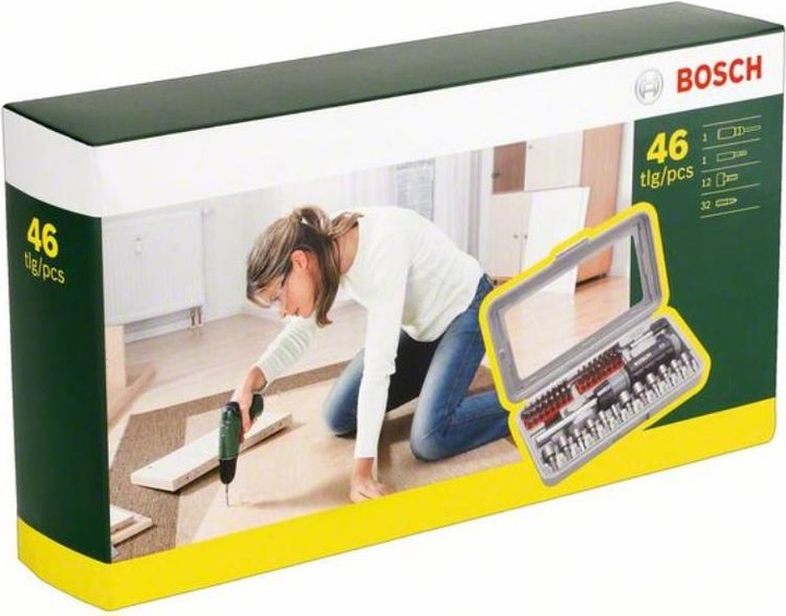 Produktbild Bosch Zubehör Titan-Schraubendreher-Set 46 Stück(e) (Innensechsrund TX M10, Innensechsrund TX M15, Innensechsrund TX M20, Innensechsrund TX M30, Kreuz Phillips PH M1, Kreuz Phillips PH M2, Innensechsrund TX M27, Innensechsrund TX M40, Kreuz Phillips PH M0, Kreuz Pozidriv PZ M1, Kreuz Pozidriv PZ M3, Kreuz Pozidriv PZ M0, Sechskant (hexagonal) M2)