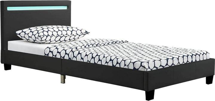 Actual product image Juskys LED upholstered bed Verona with slatted frame (90 x 200 cm)