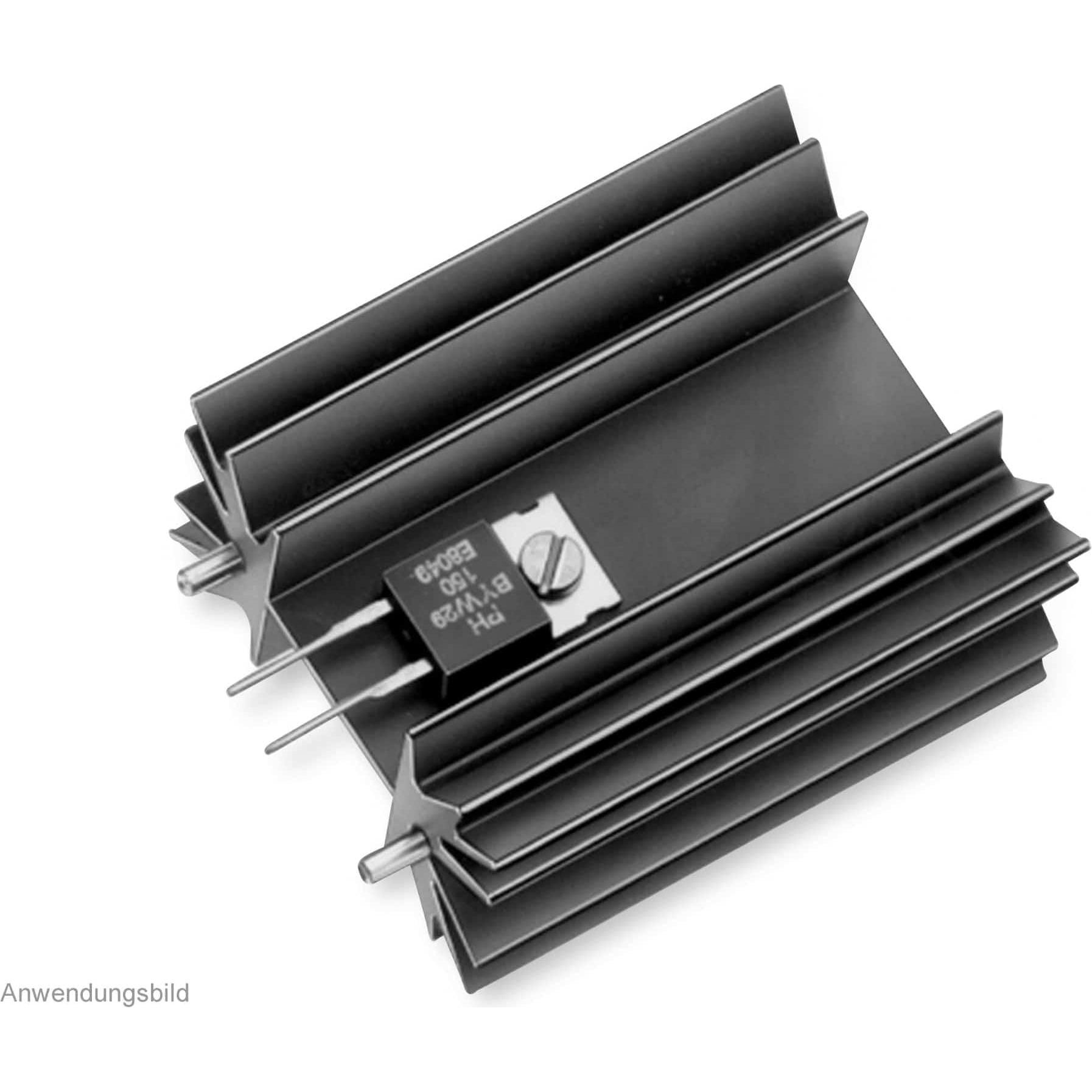 Fischer Elektronik Kühlkörper, SK 129 50,8 STS, Leiterkartenkühlkörper, schwarz, Aluminium, GPU Wasserkühler