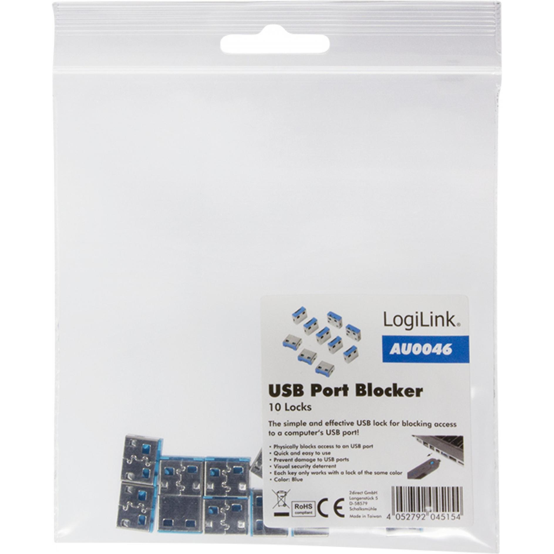 Thumbnail - LogiLink Port Schlösser, Notebook Security, Blau