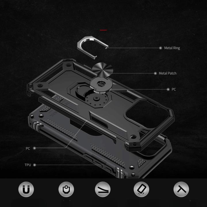 Actual product image Cover-Discount iPhone 16 Pro - Robust back cover with kickstand (Apple iPhone 16 Pro)
