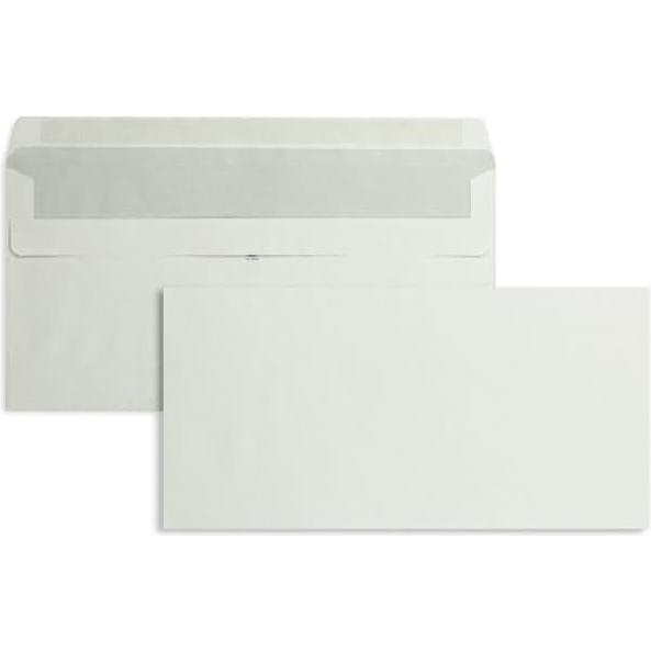 Blanke, Briefumschlag, Briefumschläge DINlang 75g/qm selbstklebend VE=1000 Stück weiss (110 x 220 mm, 1000 x)