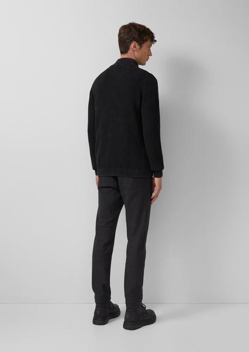 Produktbild s.Oliver Strickpullover Strukturmix-Troyer aus Baumwolle mit Garment Dye (S)