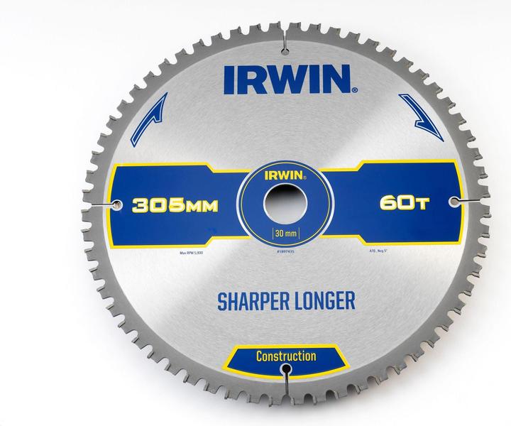 Immagine prodotto Irwin 1897435 Lama per sega circolare costruzione ATB Dente con gancio negativo per l'acqua