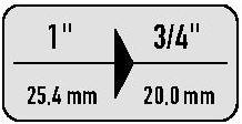 Produktbild ASW Reduzierstück 450-2 Antriebsvierkant 1 ″ Abtriebsvierkant 3/4 ″