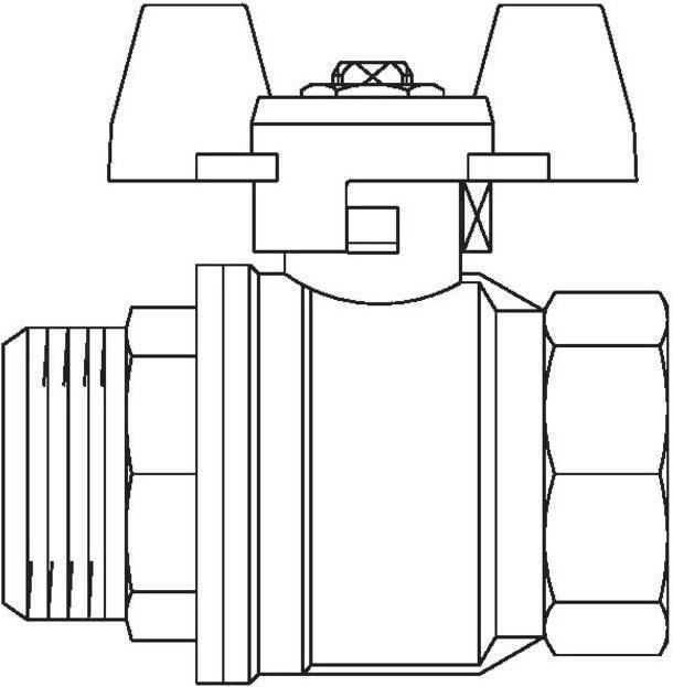 Actual product image Oventrop OV Ball valve Optibal with butterfly handle PN 16 DN 32 G 1 1/4inch IT