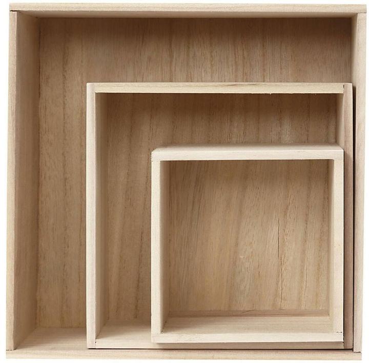 Produktbild Creativ Company Holzksten-Set Quadrat (12.50 cm, 11.37 l, 3x)