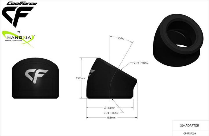 Immagine prodotto Nanoxia Adattatore CF 30° con 2 x G1/4 filettatura femmina